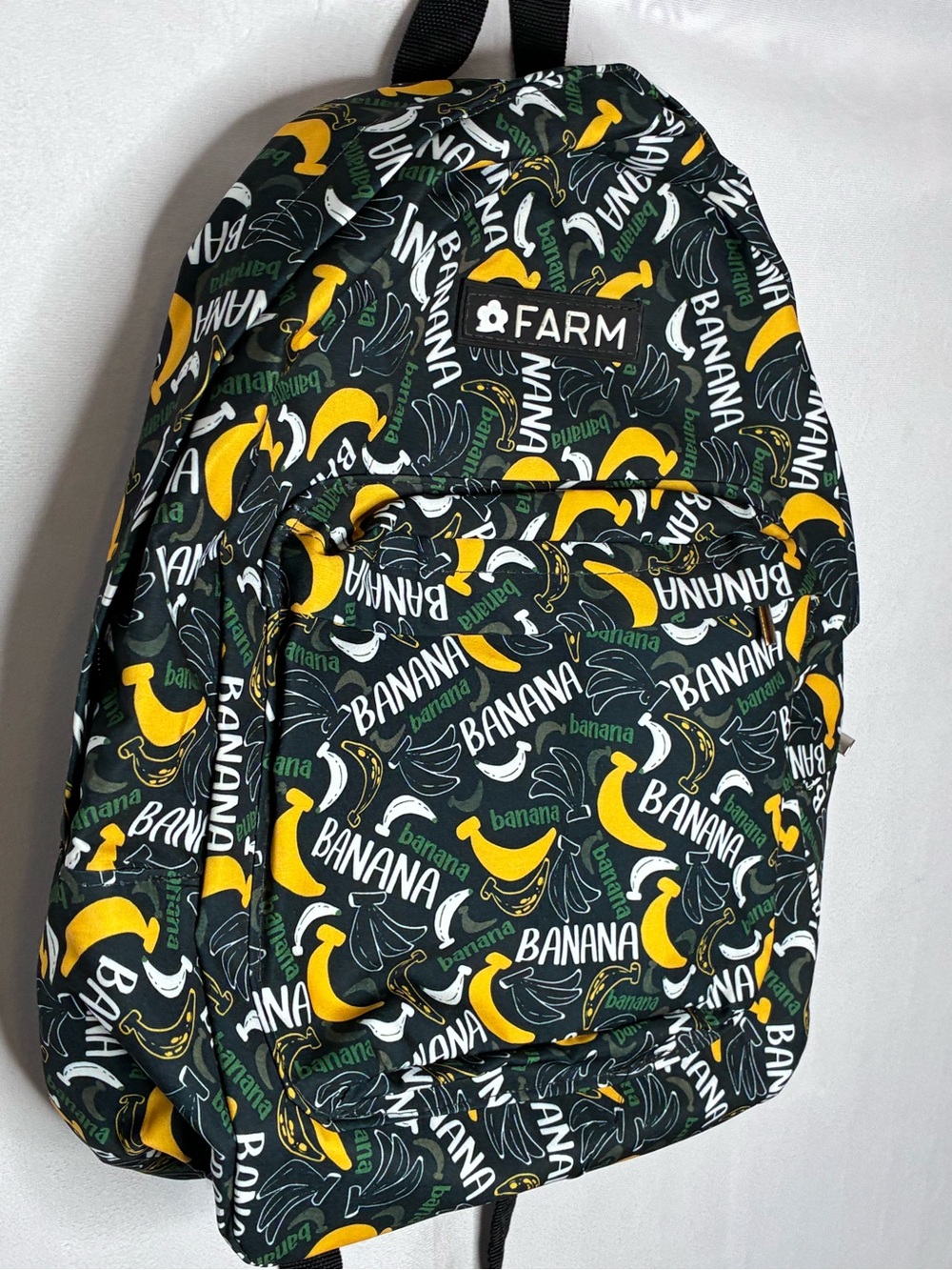 NWOT Farm Rio Banana Print Backpack - Black & Yellow - Picture 3 of 5